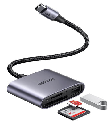 UGREEN USB-C to SD/TF + USB 2.0 Memory Card Reader - Imported from UK